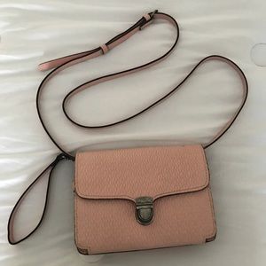Pink crossbody purse / wristlet